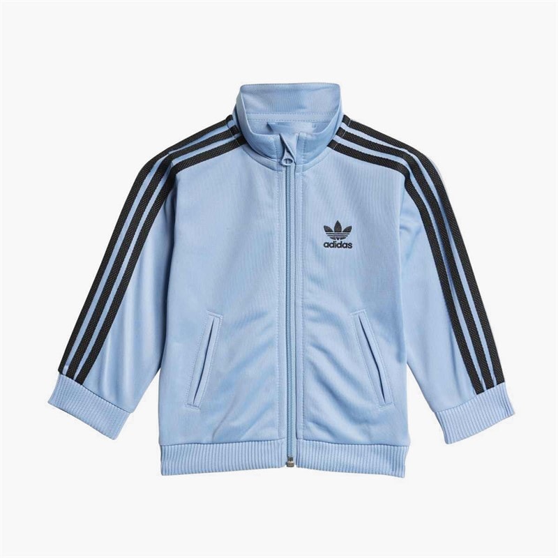 Infant Boys Adicolor Firebird Trefoil Tracksuit Ash Blue - Image 2