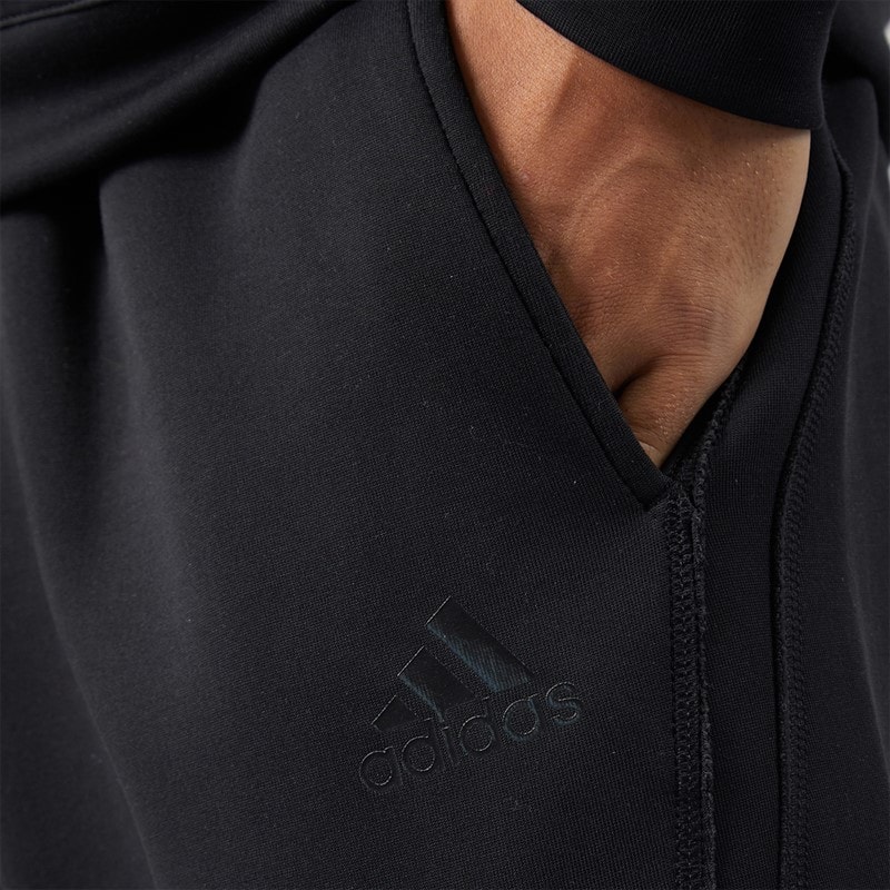 Mens Spacer Cutline Open Hem Joggers Black - Image 3