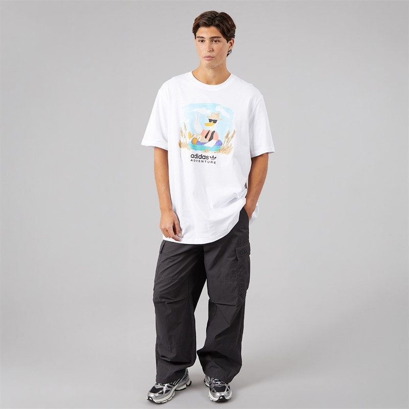 Mens Adventure Graphic T-Shirt White - Image 3