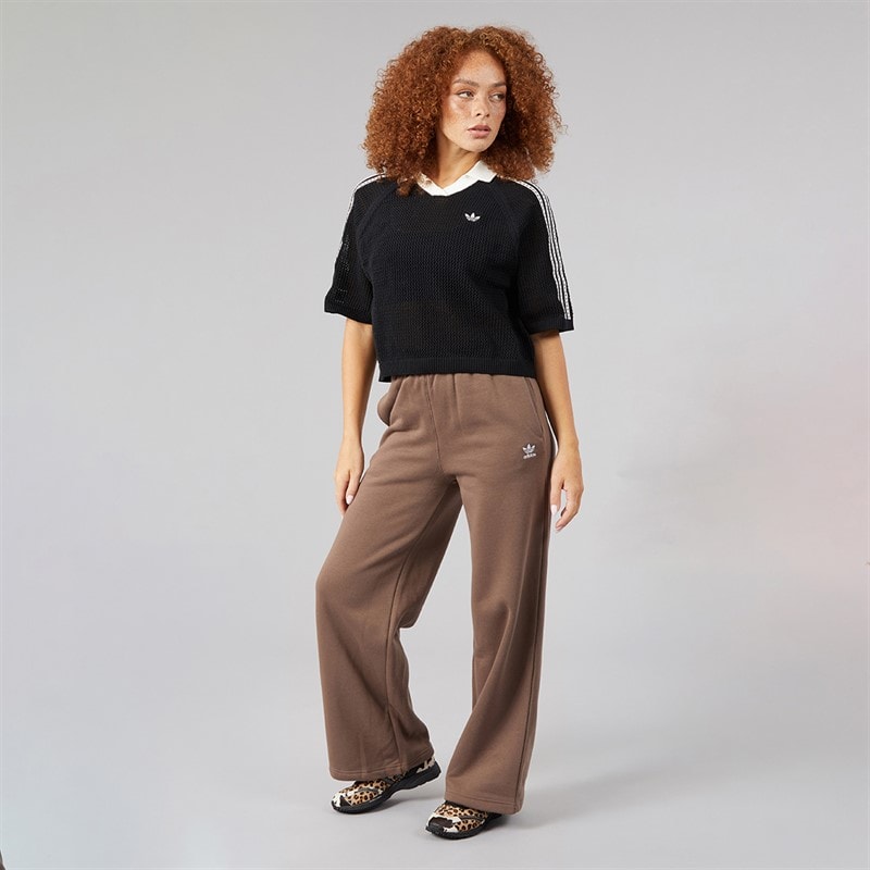 Womens Knitted Crochet Polo Shirt Black - Image 4