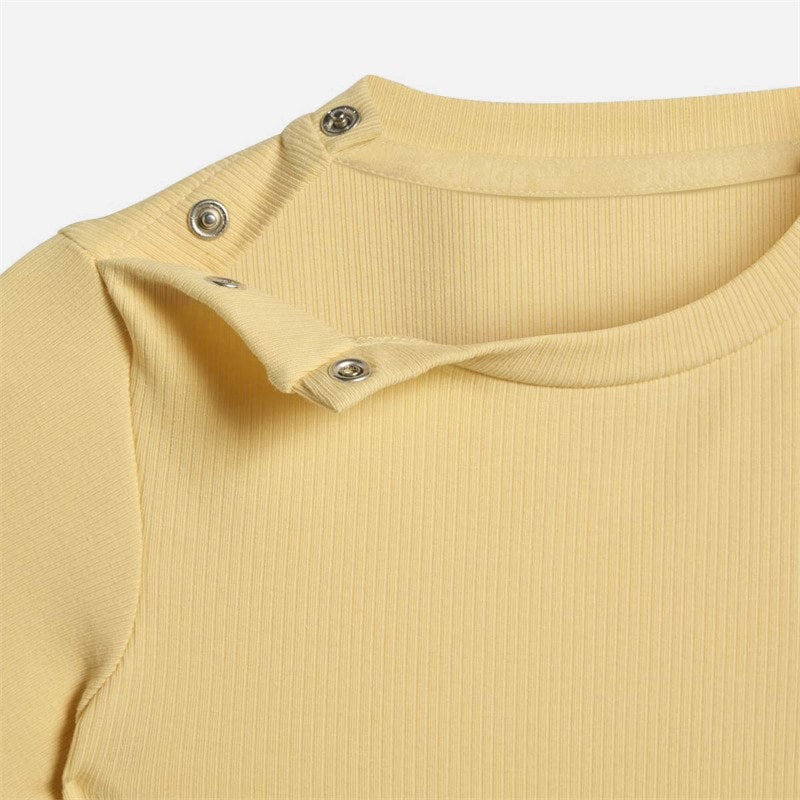 Infant Regular Short Sleeve Rib Onesie Orange Tint - Image 3