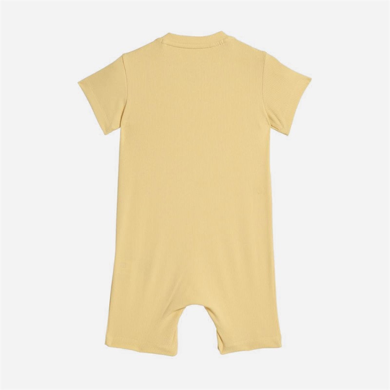 Infant Regular Short Sleeve Rib Onesie Orange Tint - Image 4