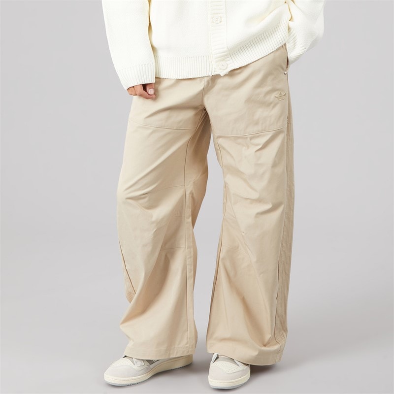 Mens Premium Essentials Wide Leg Trousers Stone Khaki/Stone Khaki - Image 1