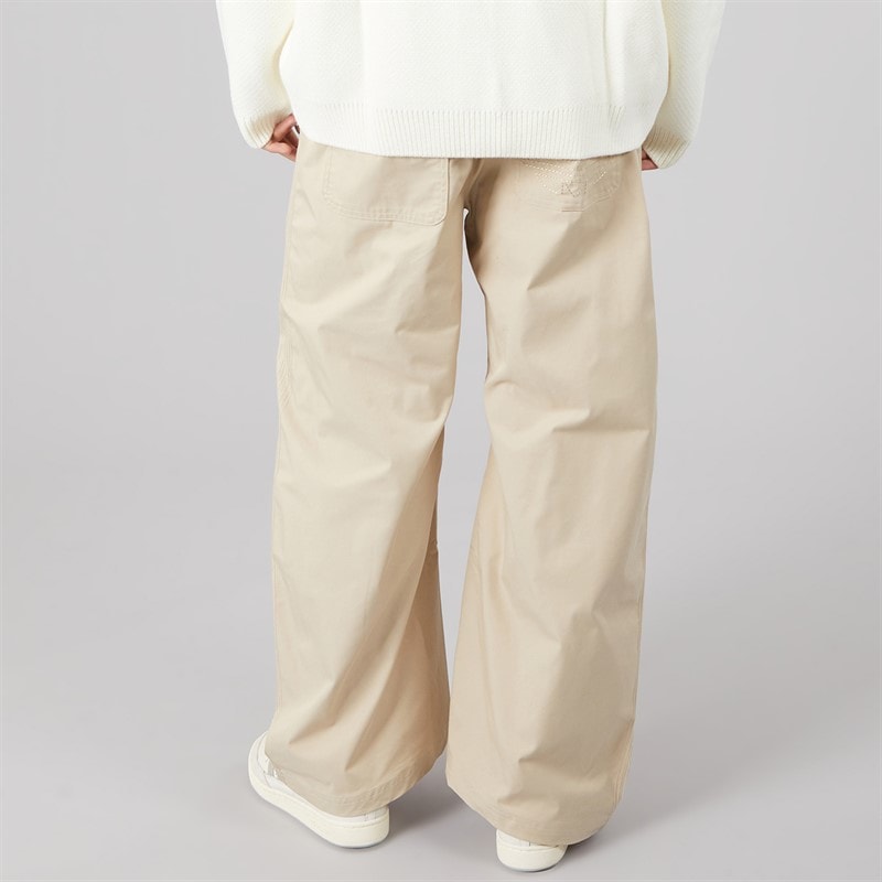 Mens Premium Essentials Wide Leg Trousers Stone Khaki/Stone Khaki - Image 2