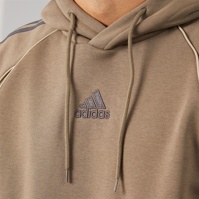 Mens Adicolor Teamgeist Cut Line Hoodie Blanch Brown - Image 3