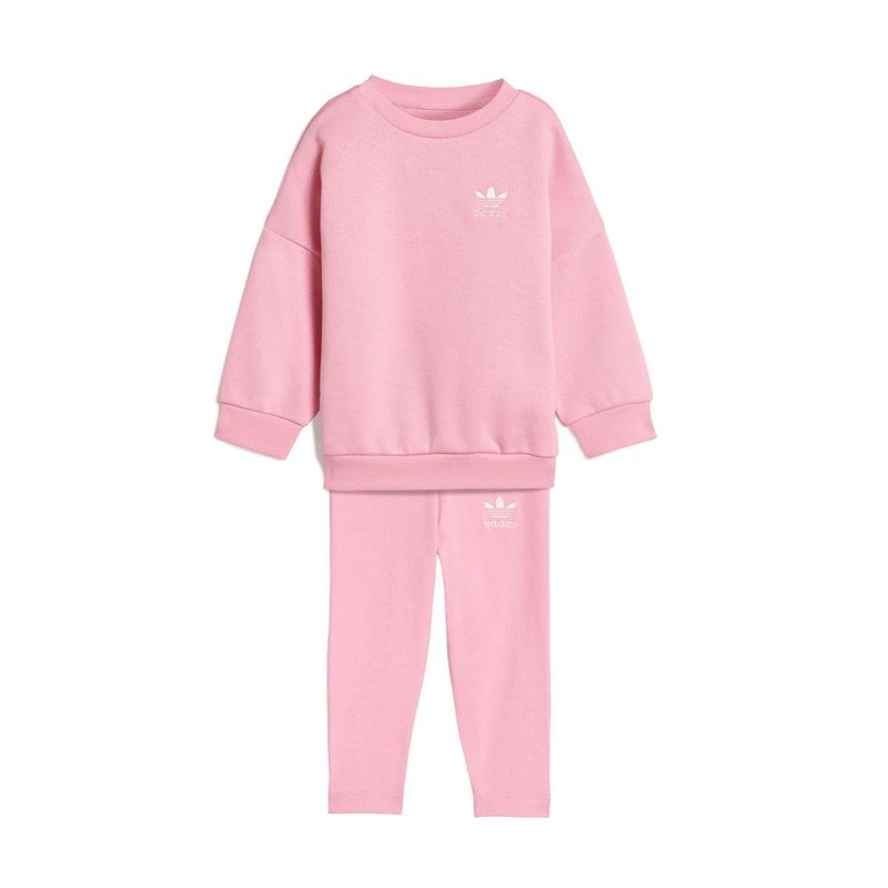 adidas Originals Infant Girls Loose Crew Sweatshirt And Leggings Set Light Pink