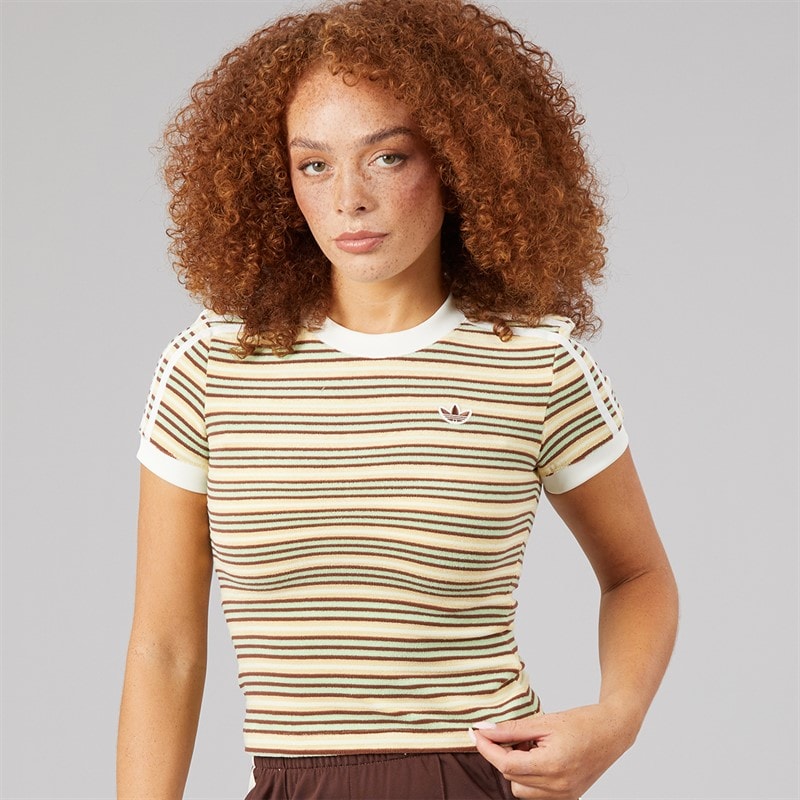 Womens Summer Glow Slim Striped T-Shirt Easy Yellow - Image 2