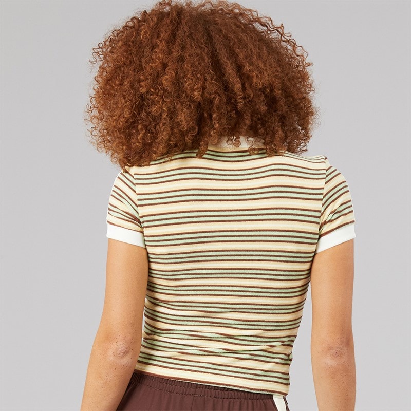 Womens Summer Glow Slim Striped T-Shirt Easy Yellow - Image 3