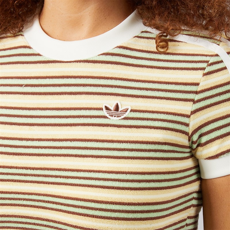 Womens Summer Glow Slim Striped T-Shirt Easy Yellow - Image 5