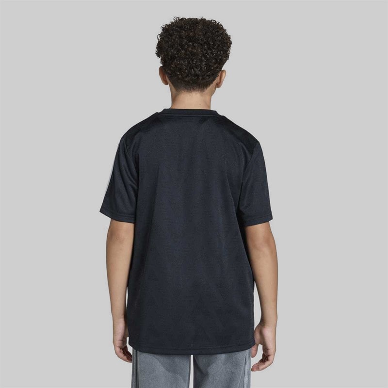 Junior Loose Jaquard T-Shirt Black/White - Image 3