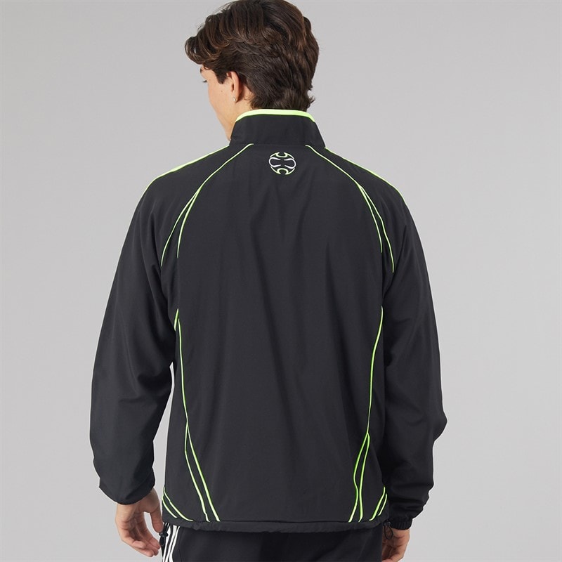 Mens Teamgeist Adicolor Full Zip Track Jacket Black/Signal Green - Image 2