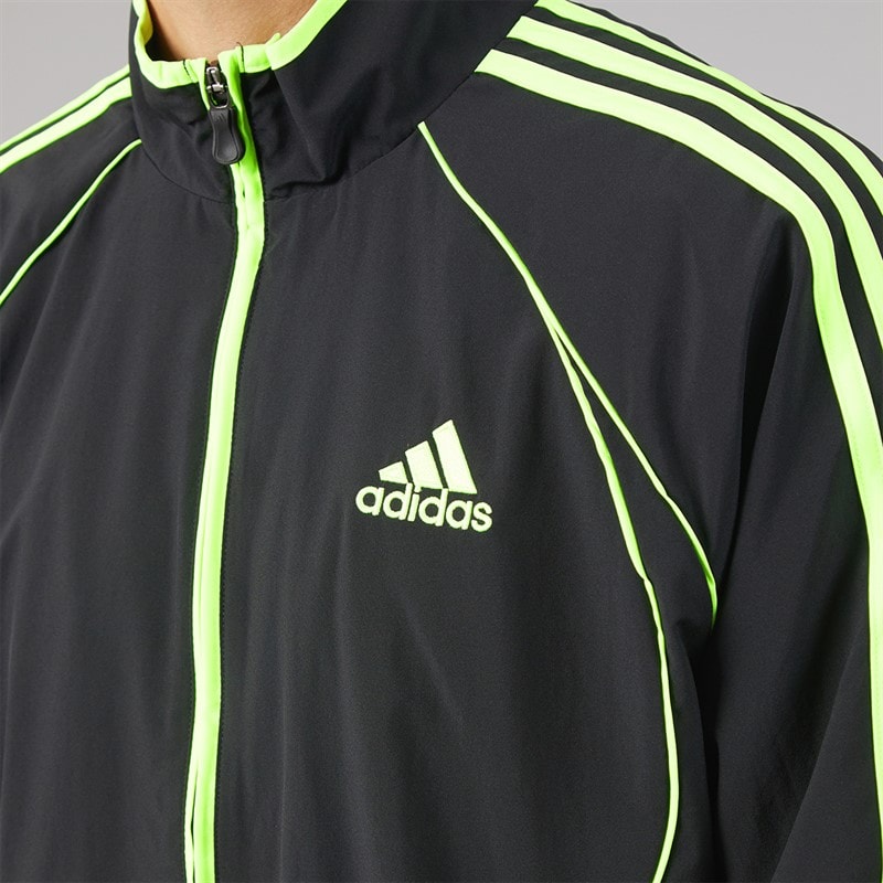 Mens Teamgeist Adicolor Full Zip Track Jacket Black/Signal Green - Image 3