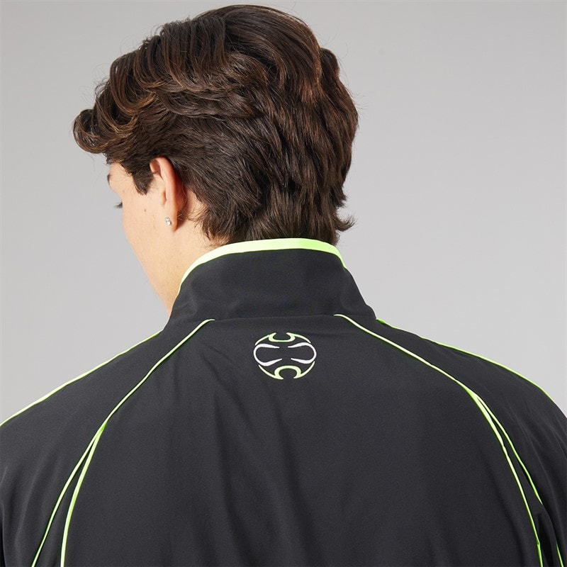 Mens Teamgeist Adicolor Full Zip Track Jacket Black/Signal Green - Image 5