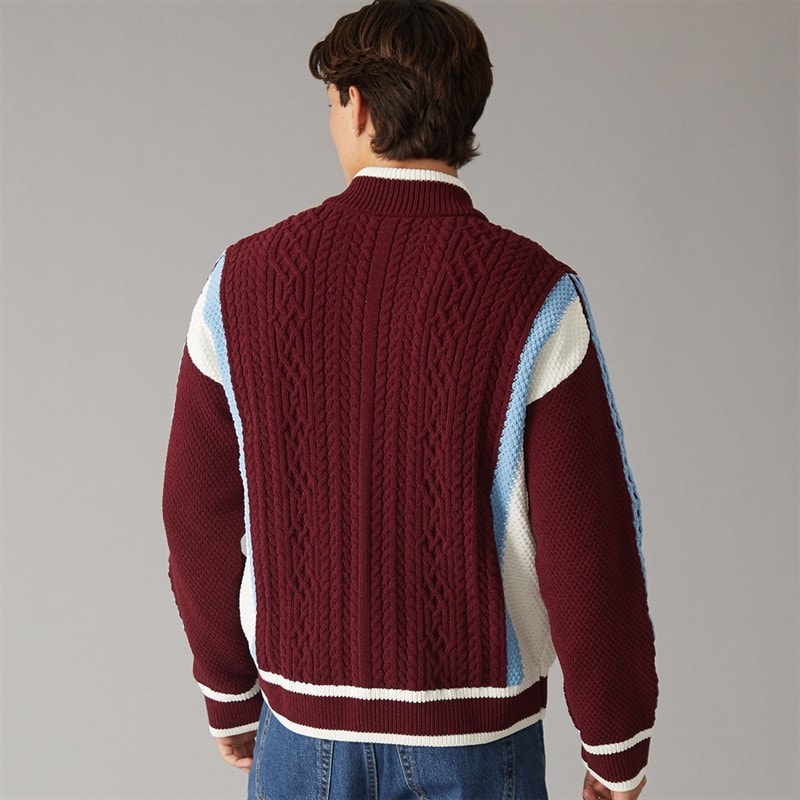 Mens Winter Icons Cardigan Shadow Red/Off White/Ash Blue - Image 2