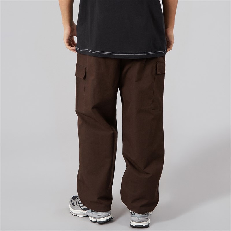Mens Trefoil Essentials Woven Cargo Pants Aurora Coffee - Image 2