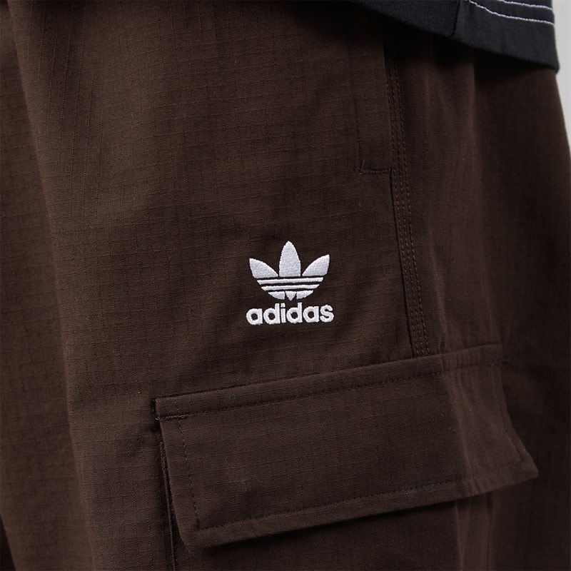 Mens Trefoil Essentials Woven Cargo Pants Aurora Coffee - Image 3