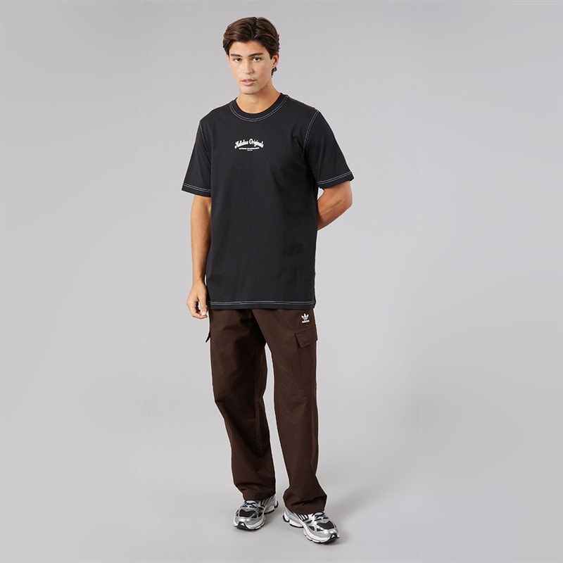 Mens Trefoil Essentials Woven Cargo Pants Aurora Coffee - Image 4