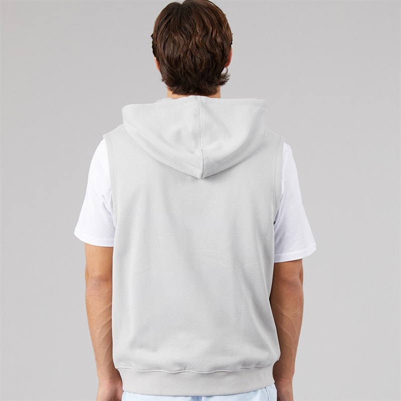 Mens Trefoil Essentials Sleeveless Hoodie Grey Two - Image 2