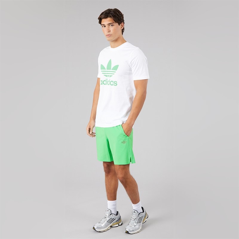 Mens Tech Trefoil Essentials Shorts Semi Screaming Green - Image 4