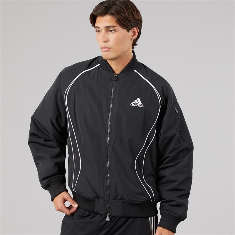 adidas Originals Mens Teamgeist Padded Bomber Jacket Black/Black