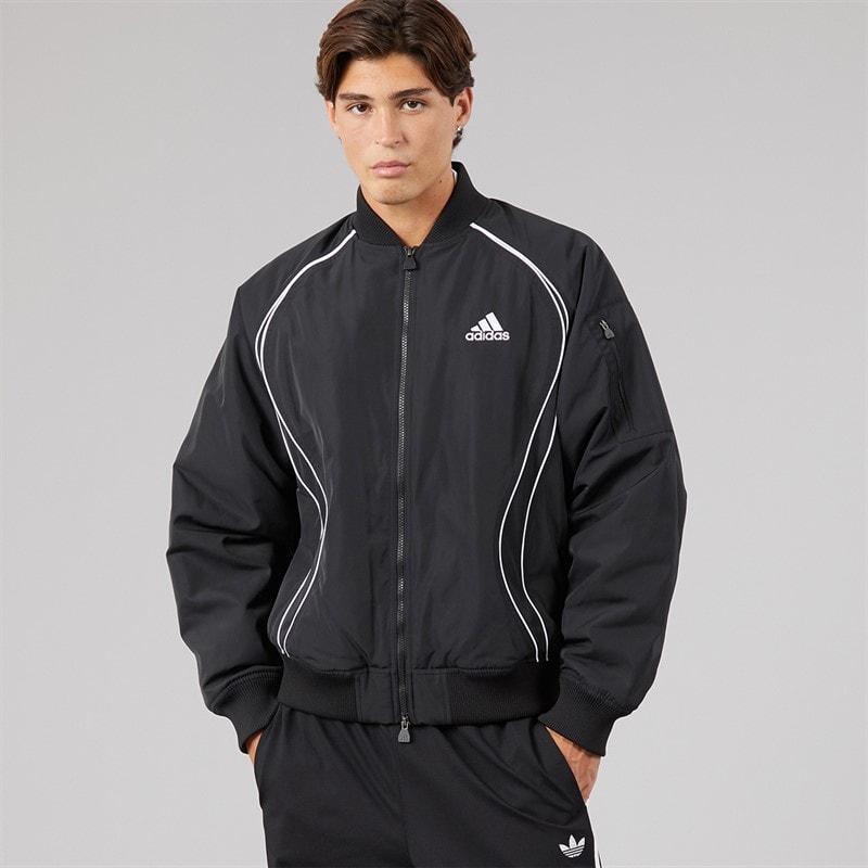 Mens Teamgeist Padded Bomber Jacket Black/Black - Image 3