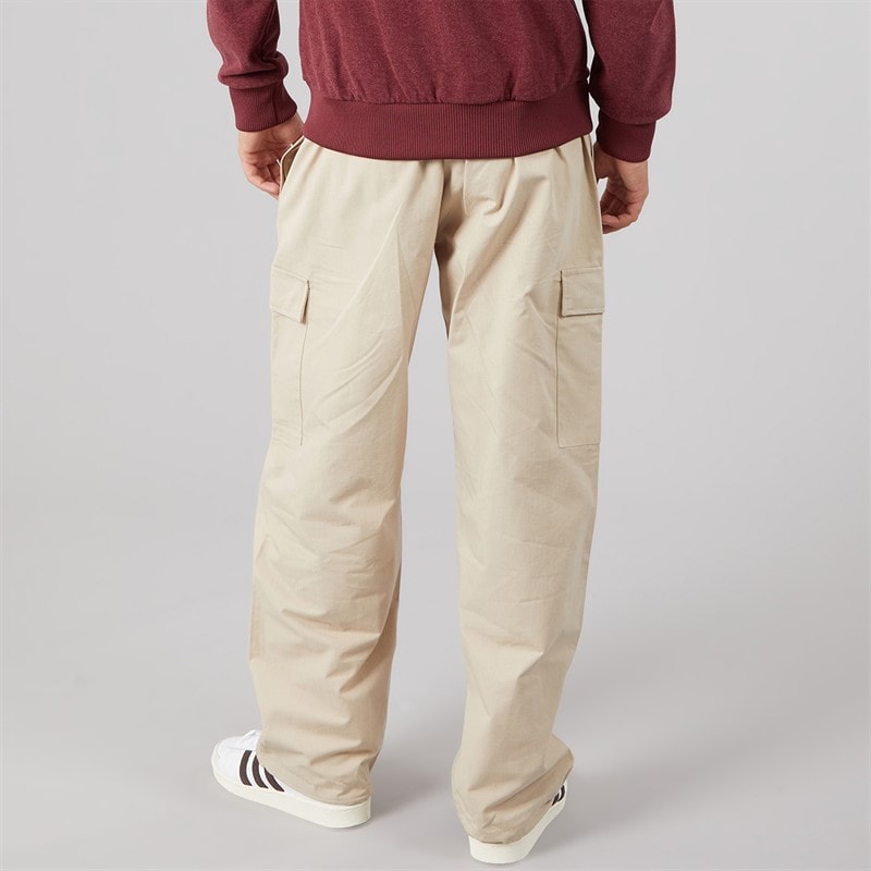 Mens Trefoil Essentials Woven Cargo Pants Stone Khaki - Image 2