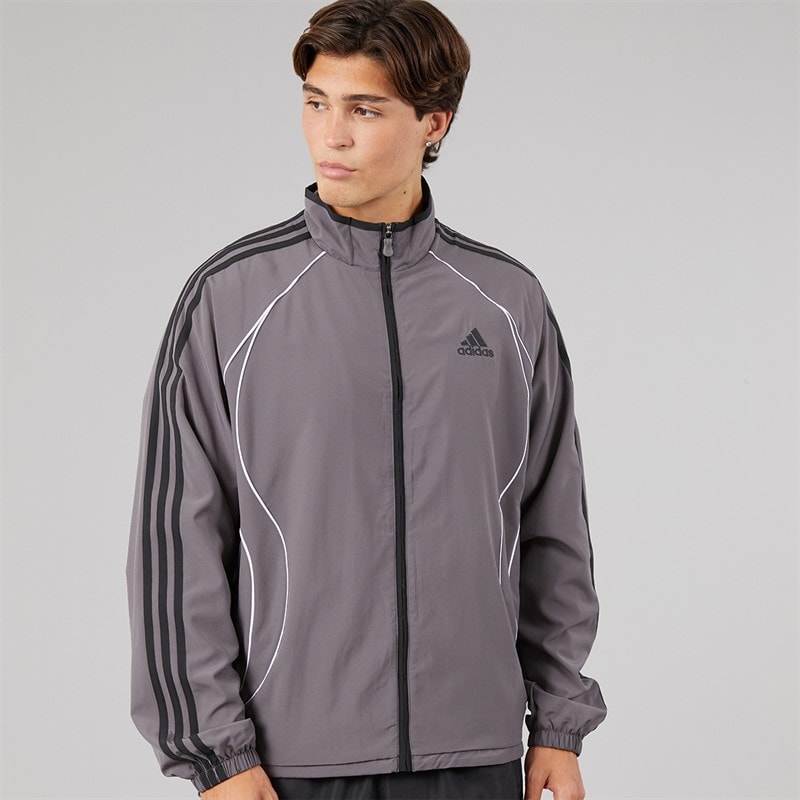 adidas Originals Mens Teamgeist Adicolor Full Zip Track Jacket Grey Strata/Black