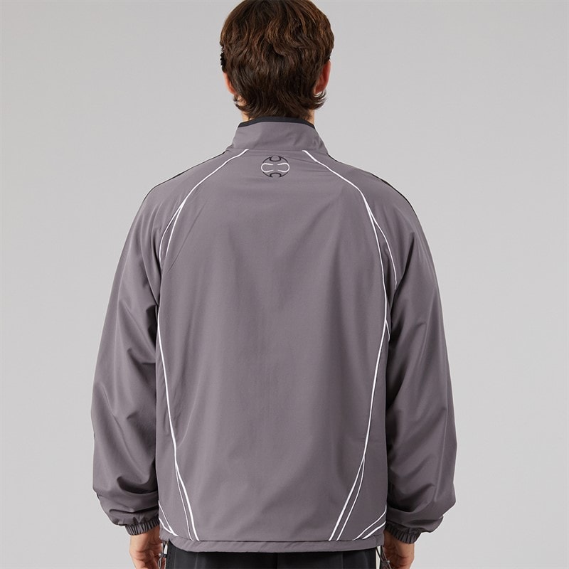 Mens Teamgeist Adicolor Full Zip Track Jacket Grey Strata/Black - Image 2