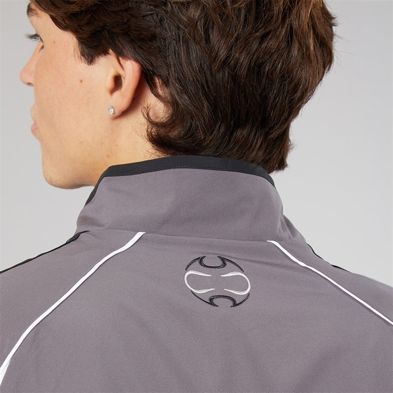 Mens Teamgeist Adicolor Full Zip Track Jacket Grey Strata/Black - Image 3