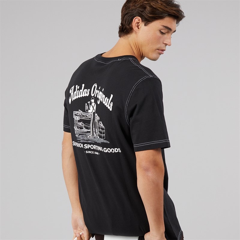 Mens Wabash Back Graphic T-Shirt Black - Image 1