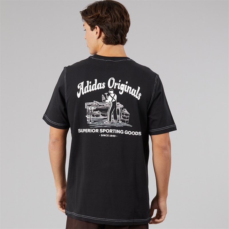 Mens Wabash Back Graphic T-Shirt Black - Image 3