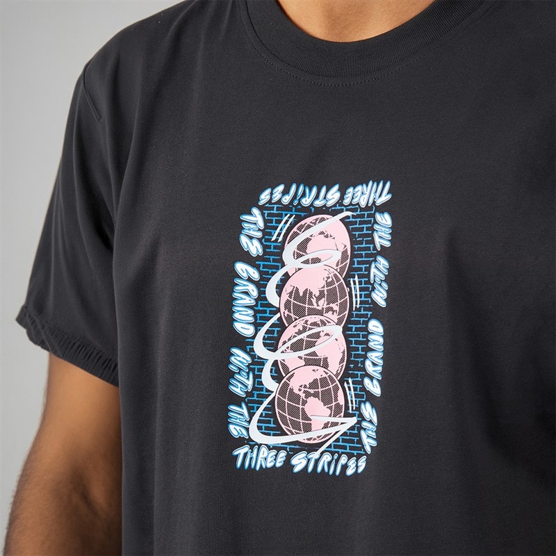 Mens Trefoil Series Graphic T-Shirt Black - Image 3
