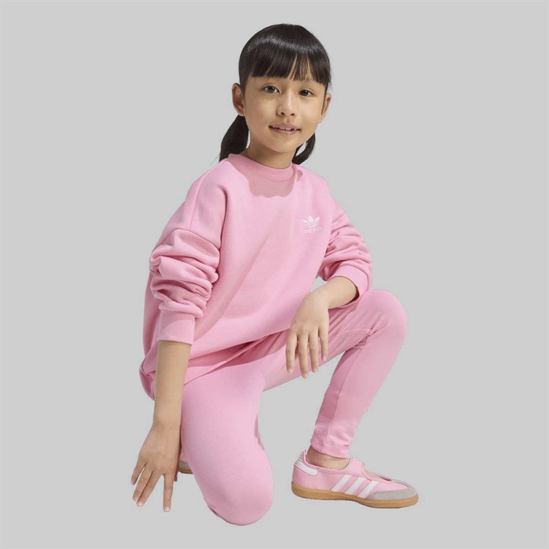 Girls Trefoil Oversized Sweatshirt And Leggings Set Light Pink - Image 1
