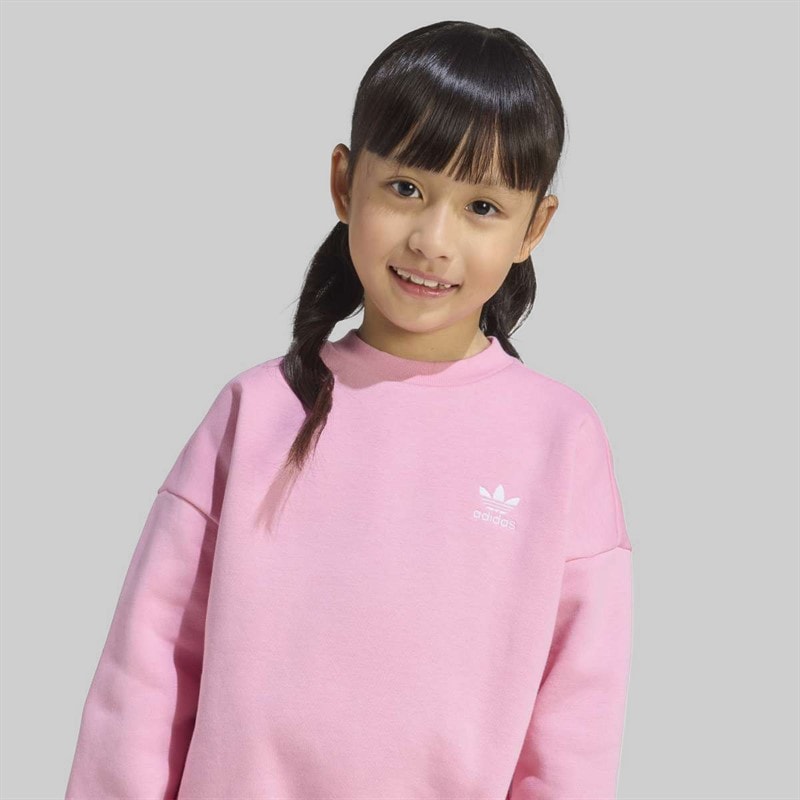 Girls Trefoil Oversized Sweatshirt And Leggings Set Light Pink - Image 2