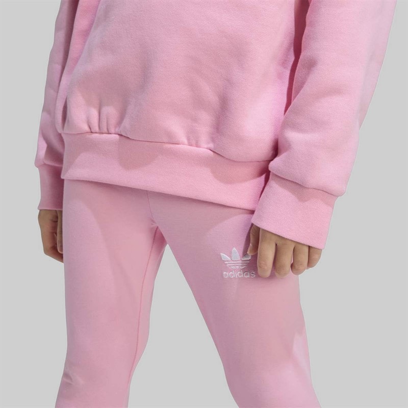 Girls Trefoil Oversized Sweatshirt And Leggings Set Light Pink - Image 3