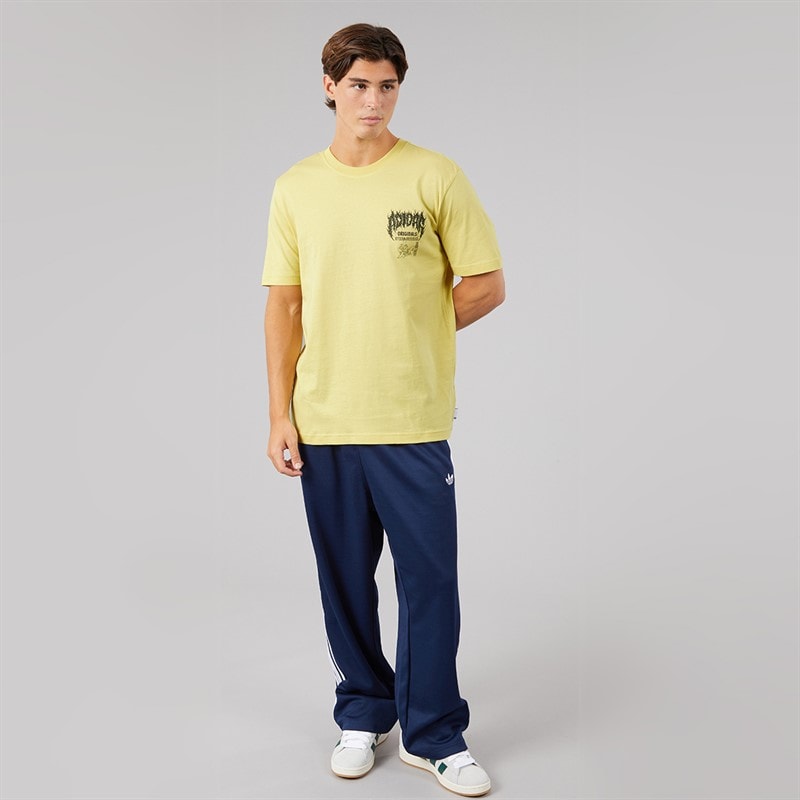 Mens Trefoil Series Back Graphic Logo T-Shirt Powder Yellow - Image 4