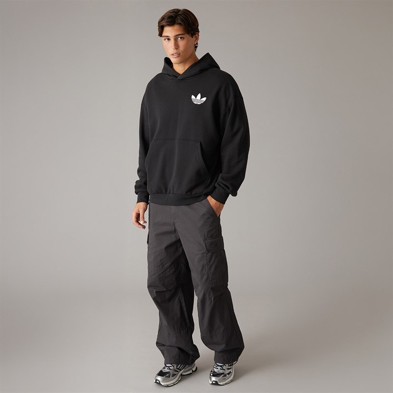 Mens World Wide Hoops Back Graphic Hoodie Black - Image 3