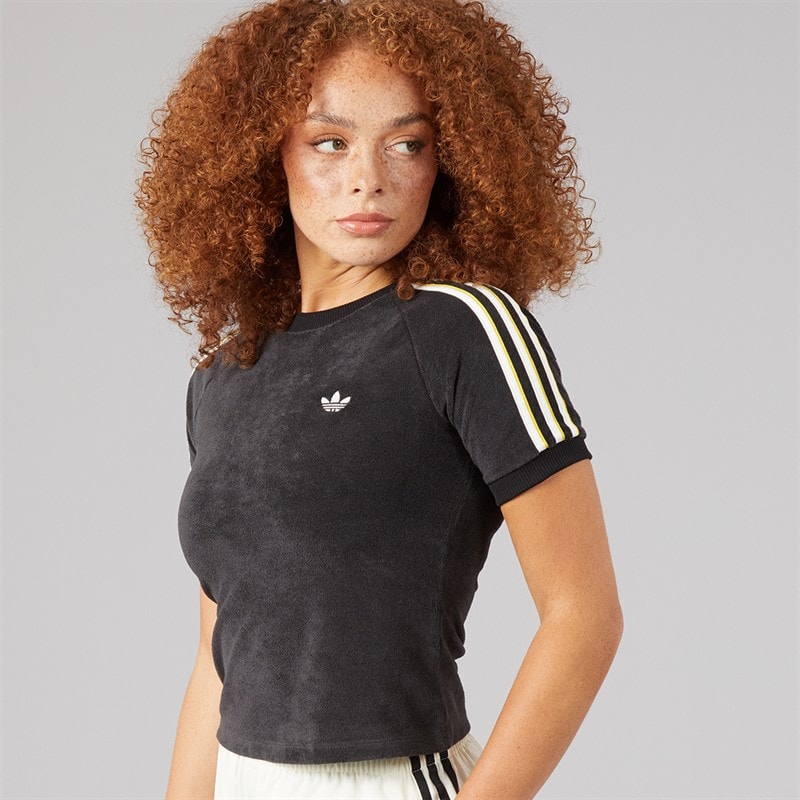 adidas Originals Womens Terry Towel Cali T-Shirt Black