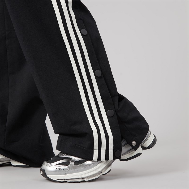 Mens Trefoil Basketball Snap Track Pants Black - Image 3