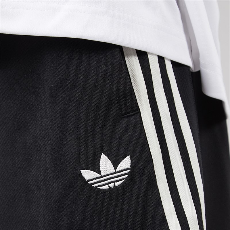 Mens Trefoil Basketball Snap Track Pants Black - Image 5
