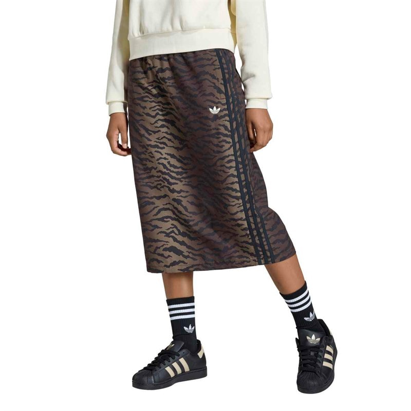 adidas Originals Junior Girls Trefoil All Over Print Twill Skirt Night Brown