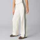 Womens Velvet Track Pants Chalk White