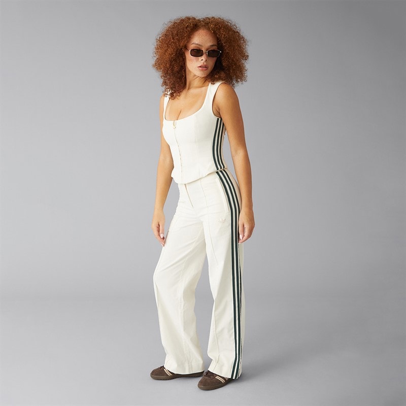 Womens Velvet Track Pants Chalk White - Image 4