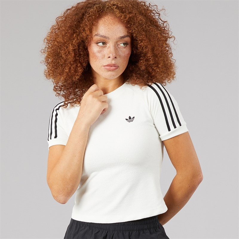 adidas Originals Womens Terry Towel Cali T-Shirt Off White