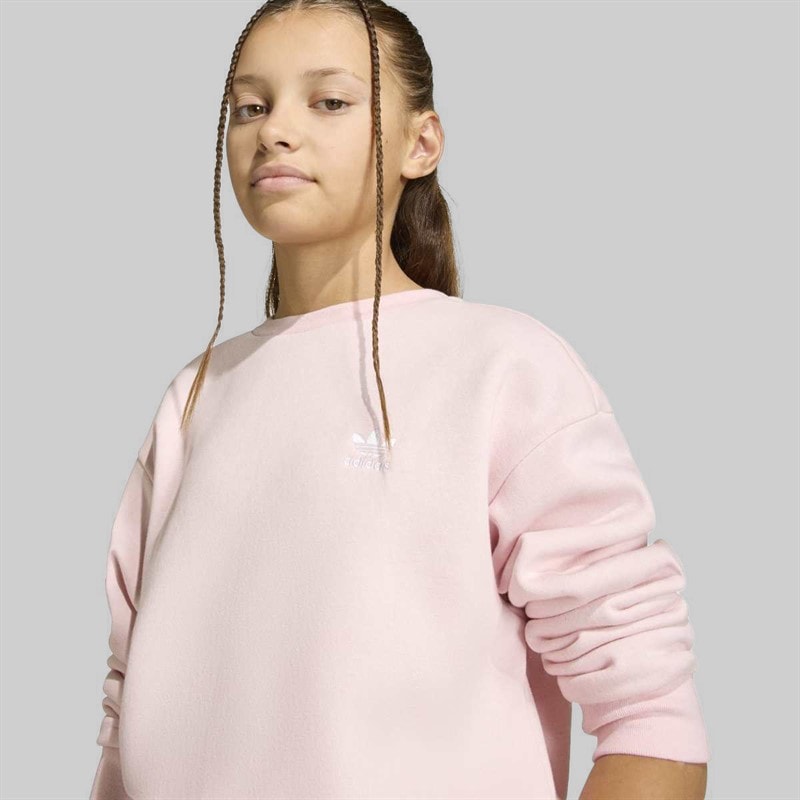 Junior Girls Boxy Crew Sweatshirt Sand Pink - Image 3
