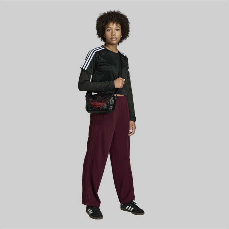 Junior Girls Loose Lace Joggers Maroon - Image 4