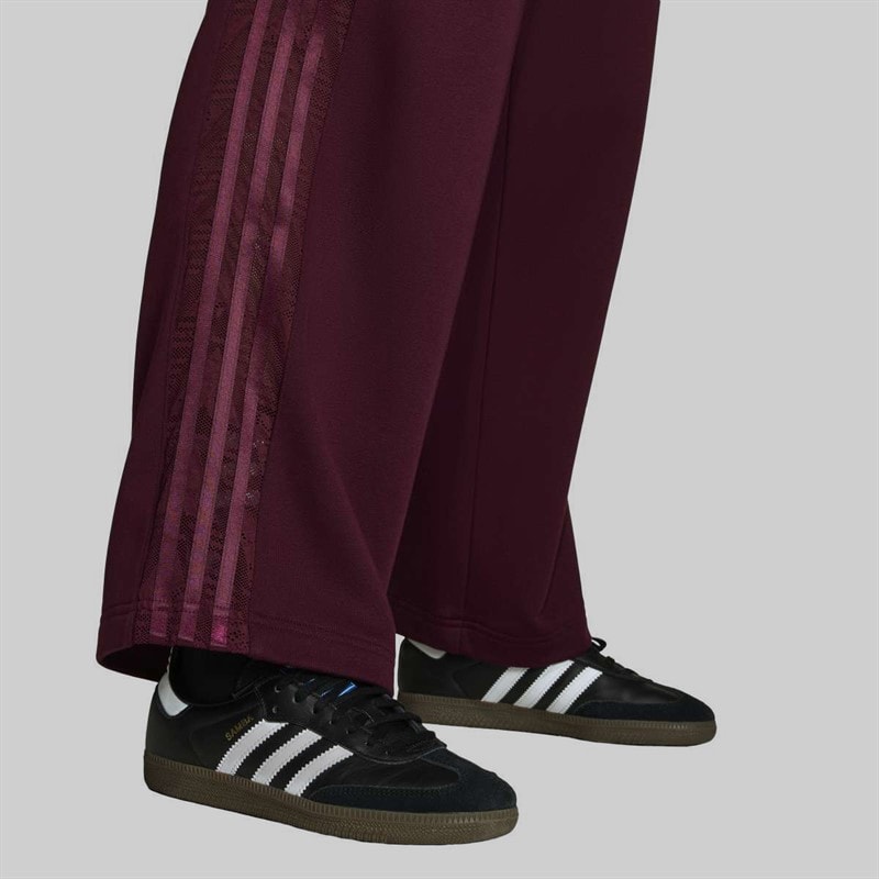 Junior Girls Loose Lace Joggers Maroon - Image 5