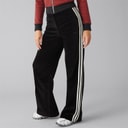 Womens Velvet Track Pants Black