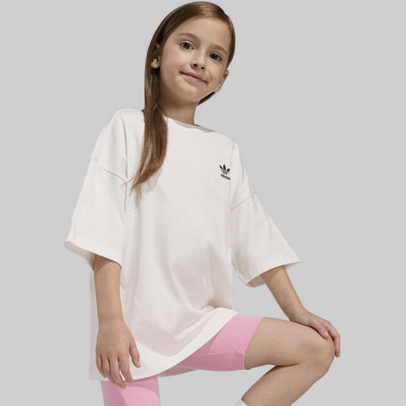 adidas Originals Girls Cycling Shorts And T-Shirt Set Light Pink