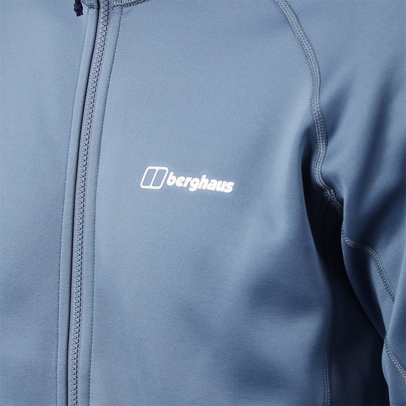 Mens Hawkfell Full Zip Fleece Jacket Light Grey - Image 3